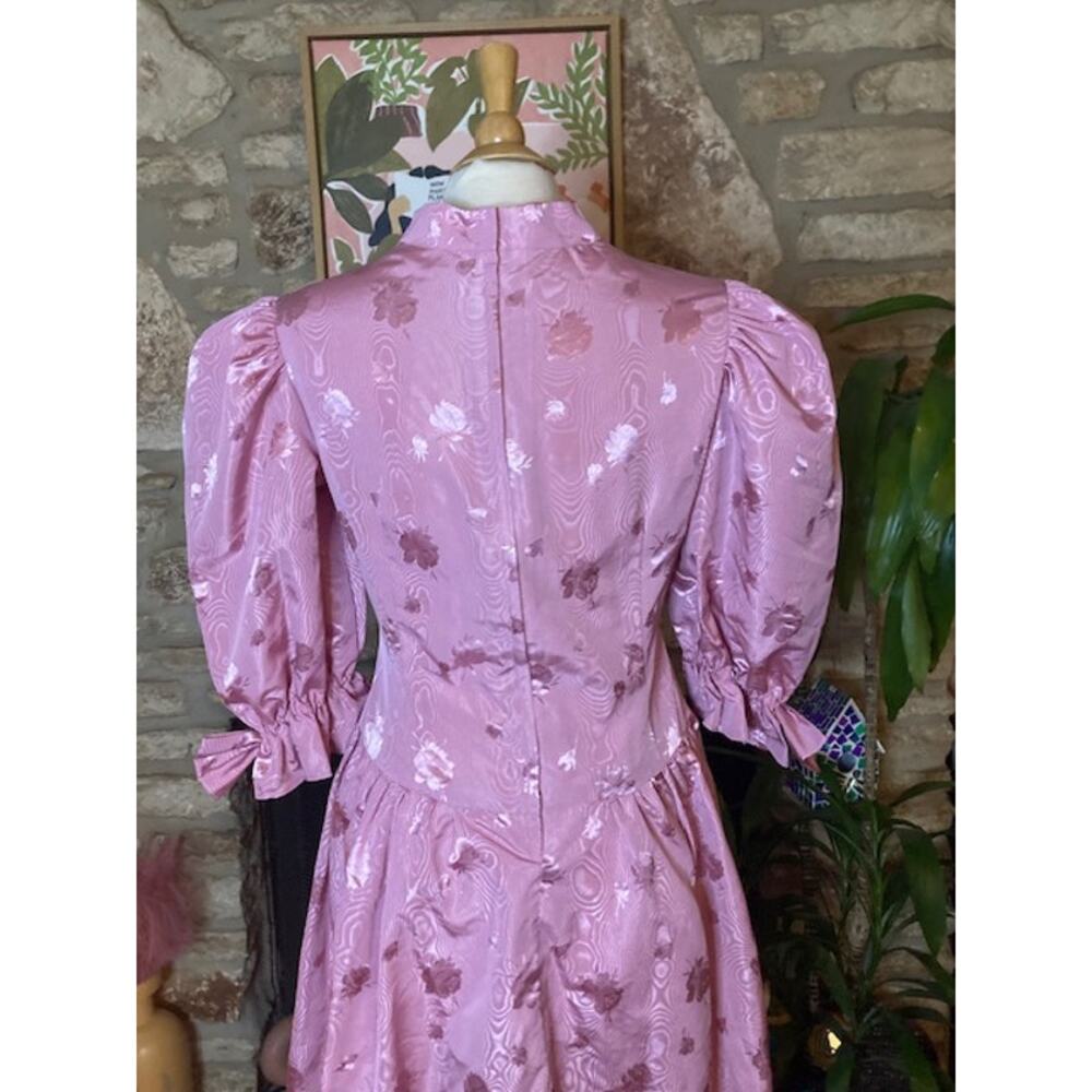 ๐ธ Vintage Handmade Pink Puffy Sleeve Party Dress ๐ M-L - Picture 8 of 10